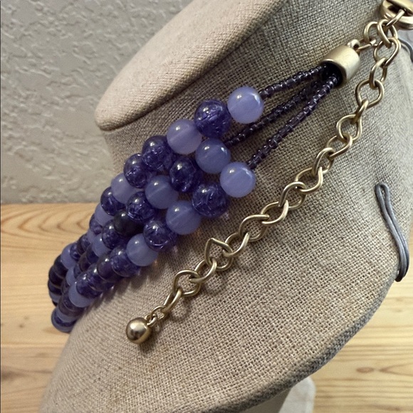 Chico's Multi-Strand Purple Beaded Necklace - Picture 6 of 6